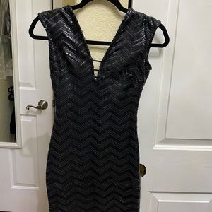 Black sequin mini dress XS